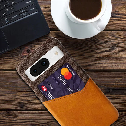 For Google Pixel 8 Case Card Holder Cloth Texture Leather+PC Phone Cover