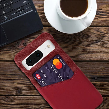 For Google Pixel 8 Case Card Holder Cloth Texture Leather+PC Phone Cover