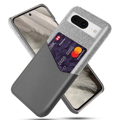 For Google Pixel 8 Case Card Holder Cloth Texture Leather+PC Phone Cover