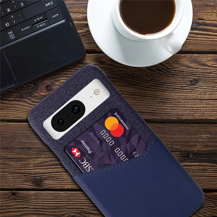 For Google Pixel 8 Case Card Holder Cloth Texture Leather+PC Phone Cover