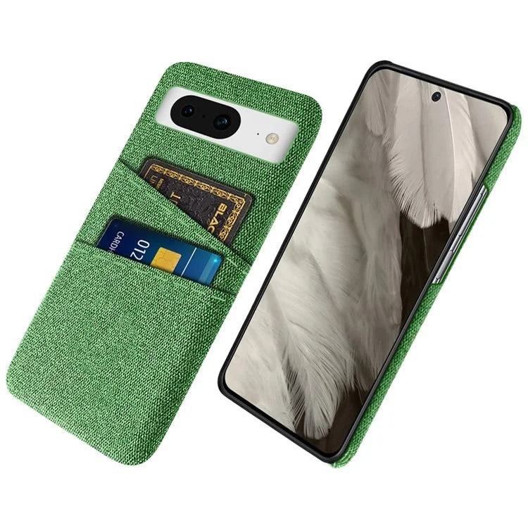 For Google Pixel 8 Case Cloth Texture Scratch-resistant Phone Shell with Dual Card Holder