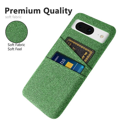 For Google Pixel 8 Case Cloth Texture Scratch-resistant Phone Shell with Dual Card Holder