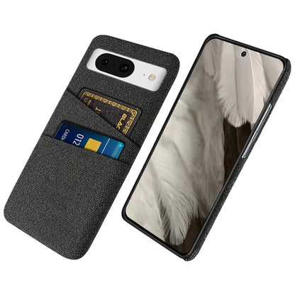 For Google Pixel 8 Case Cloth Texture Scratch-resistant Phone Shell with Dual Card Holder