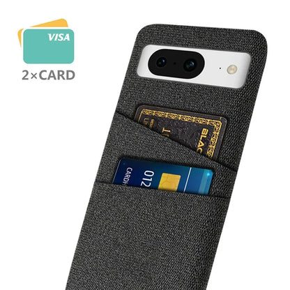 For Google Pixel 8 Case Cloth Texture Scratch-resistant Phone Shell with Dual Card Holder