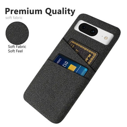 For Google Pixel 8 Case Cloth Texture Scratch-resistant Phone Shell with Dual Card Holder
