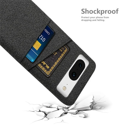 For Google Pixel 8 Case Cloth Texture Scratch-resistant Phone Shell with Dual Card Holder