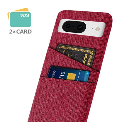For Google Pixel 8 Case Cloth Texture Scratch-resistant Phone Shell with Dual Card Holder