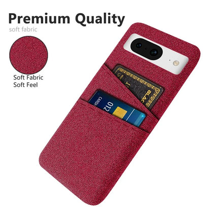 For Google Pixel 8 Case Cloth Texture Scratch-resistant Phone Shell with Dual Card Holder