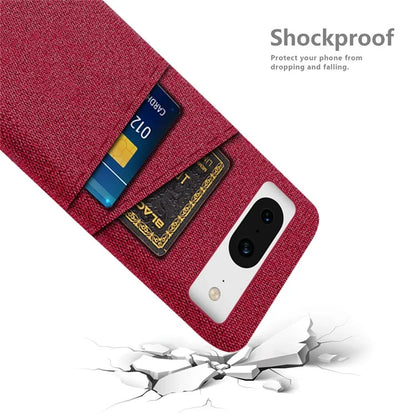 For Google Pixel 8 Case Cloth Texture Scratch-resistant Phone Shell with Dual Card Holder