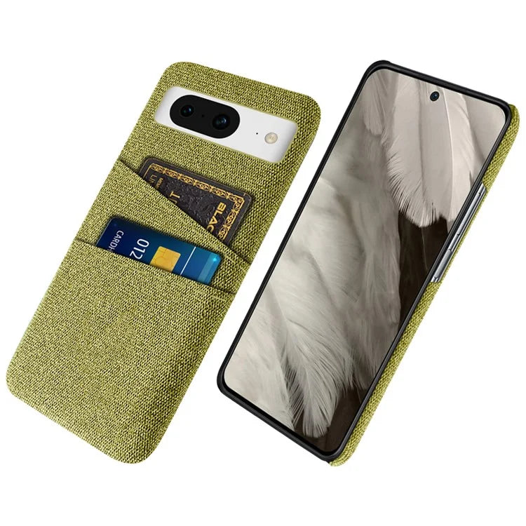 For Google Pixel 8 Case Cloth Texture Scratch-resistant Phone Shell with Dual Card Holder
