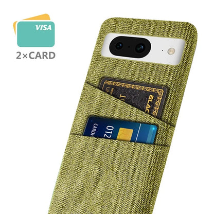 For Google Pixel 8 Case Cloth Texture Scratch-resistant Phone Shell with Dual Card Holder