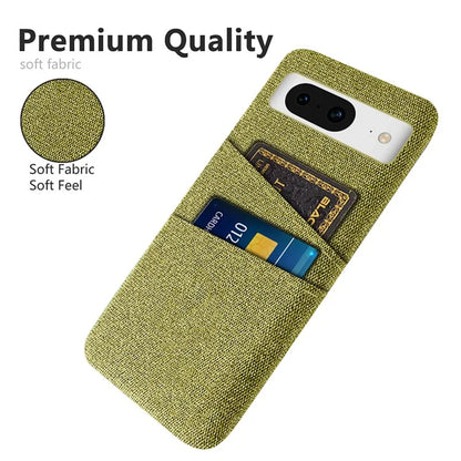 For Google Pixel 8 Case Cloth Texture Scratch-resistant Phone Shell with Dual Card Holder