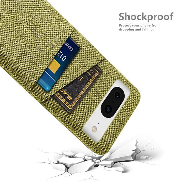 For Google Pixel 8 Case Cloth Texture Scratch-resistant Phone Shell with Dual Card Holder