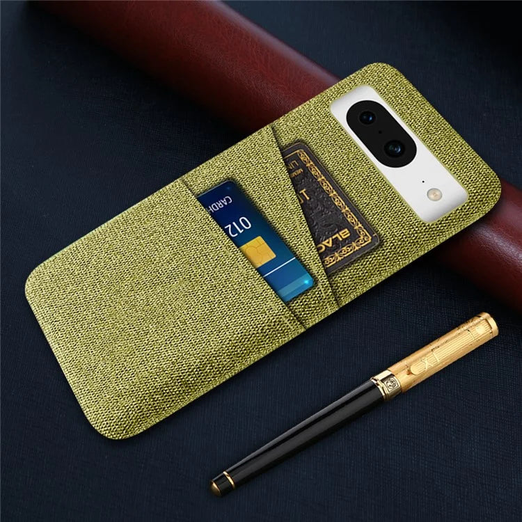 For Google Pixel 8 Case Cloth Texture Scratch-resistant Phone Shell with Dual Card Holder