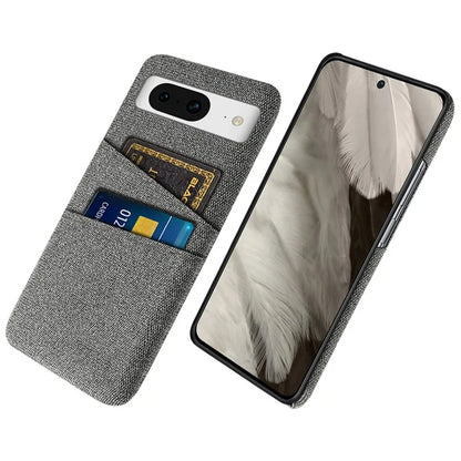 For Google Pixel 8 Case Cloth Texture Scratch-resistant Phone Shell with Dual Card Holder