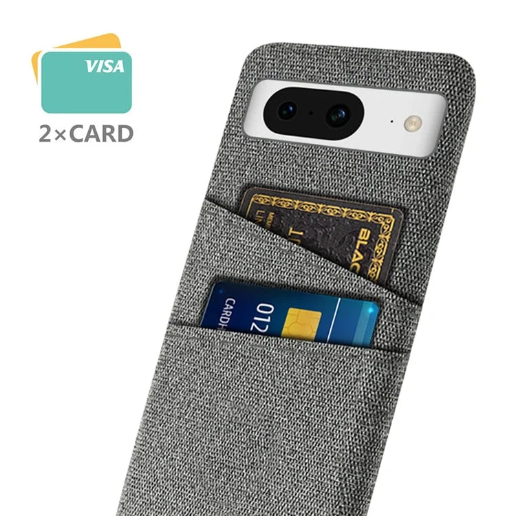 For Google Pixel 8 Case Cloth Texture Scratch-resistant Phone Shell with Dual Card Holder