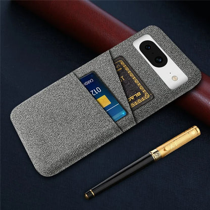 For Google Pixel 8 Case Cloth Texture Scratch-resistant Phone Shell with Dual Card Holder