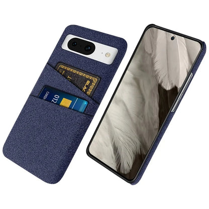 For Google Pixel 8 Case Cloth Texture Scratch-resistant Phone Shell with Dual Card Holder