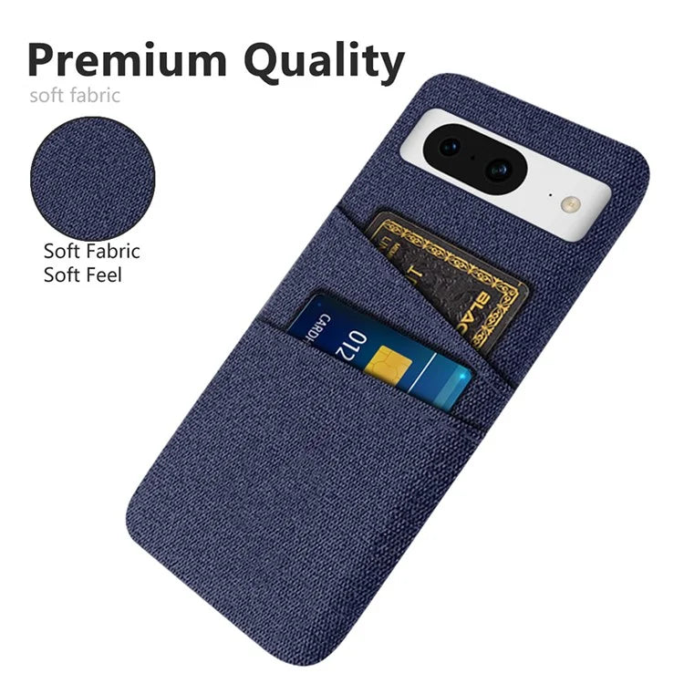For Google Pixel 8 Case Cloth Texture Scratch-resistant Phone Shell with Dual Card Holder