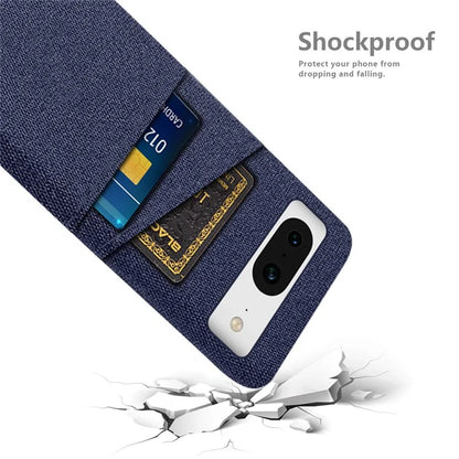For Google Pixel 8 Case Cloth Texture Scratch-resistant Phone Shell with Dual Card Holder