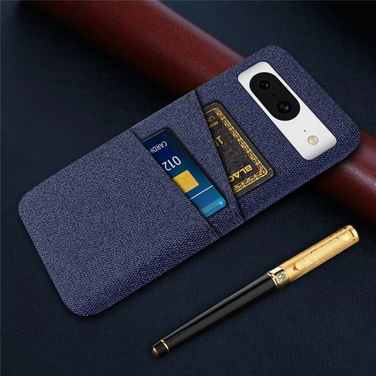 For Google Pixel 8 Case Cloth Texture Scratch-resistant Phone Shell with Dual Card Holder