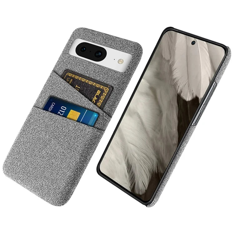 For Google Pixel 8 Case Cloth Texture Scratch-resistant Phone Shell with Dual Card Holder