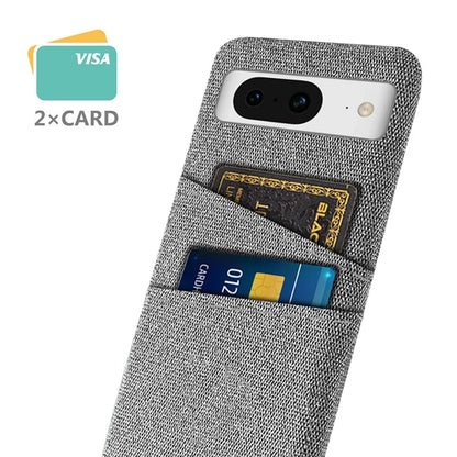 For Google Pixel 8 Case Cloth Texture Scratch-resistant Phone Shell with Dual Card Holder
