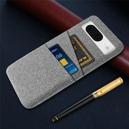 For Google Pixel 8 Case Cloth Texture Scratch-resistant Phone Shell with Dual Card Holder