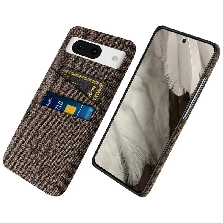 For Google Pixel 8 Case Cloth Texture Scratch-resistant Phone Shell with Dual Card Holder