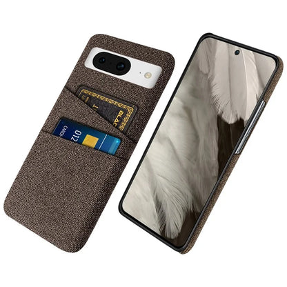 For Google Pixel 8 Case Cloth Texture Scratch-resistant Phone Shell with Dual Card Holder