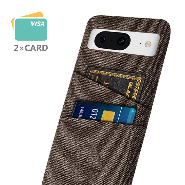 For Google Pixel 8 Case Cloth Texture Scratch-resistant Phone Shell with Dual Card Holder