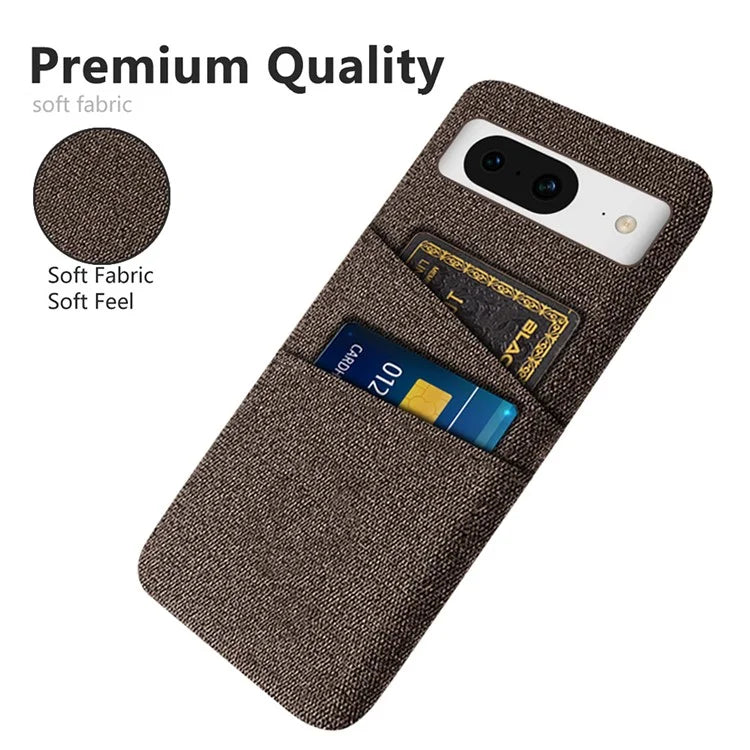 For Google Pixel 8 Case Cloth Texture Scratch-resistant Phone Shell with Dual Card Holder