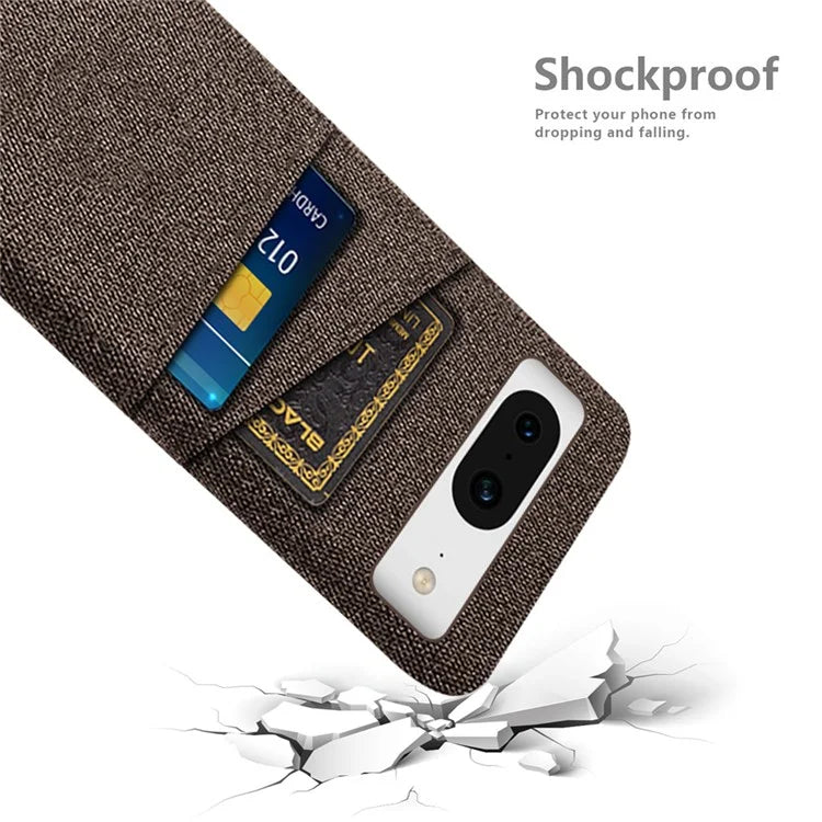 For Google Pixel 8 Case Cloth Texture Scratch-resistant Phone Shell with Dual Card Holder