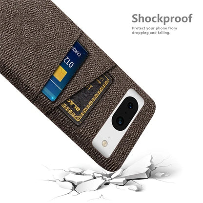 For Google Pixel 8 Case Cloth Texture Scratch-resistant Phone Shell with Dual Card Holder