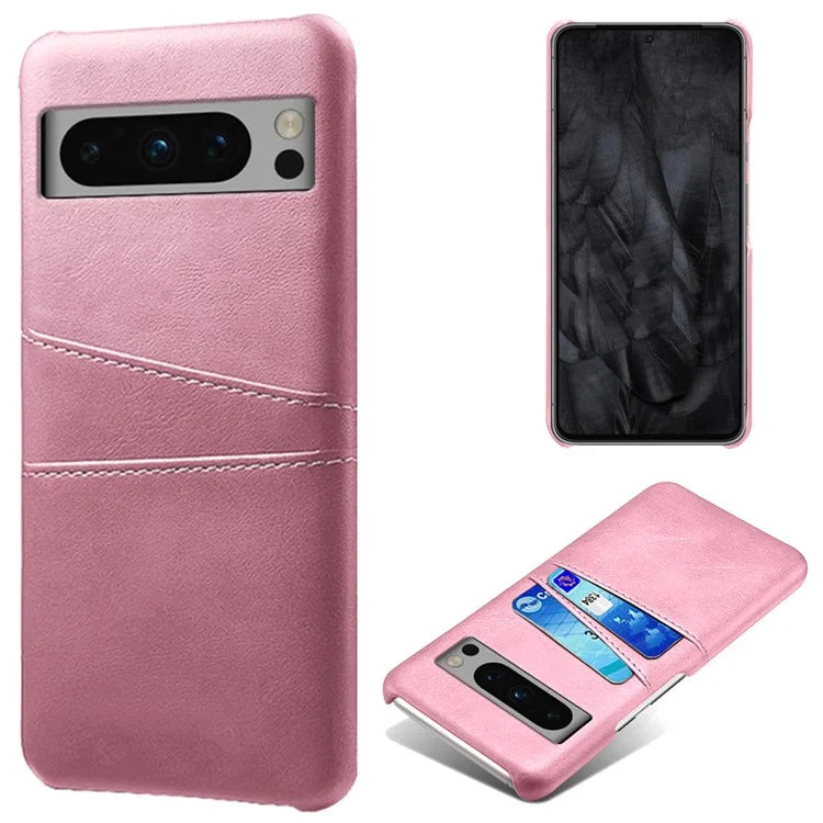 For Google Pixel 8 Pro Slim Case Card Slots PU+PC Phone Cover