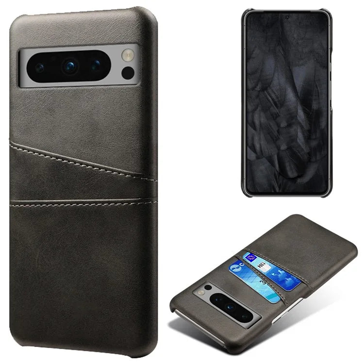 For Google Pixel 8 Pro Slim Case Card Slots PU+PC Phone Cover