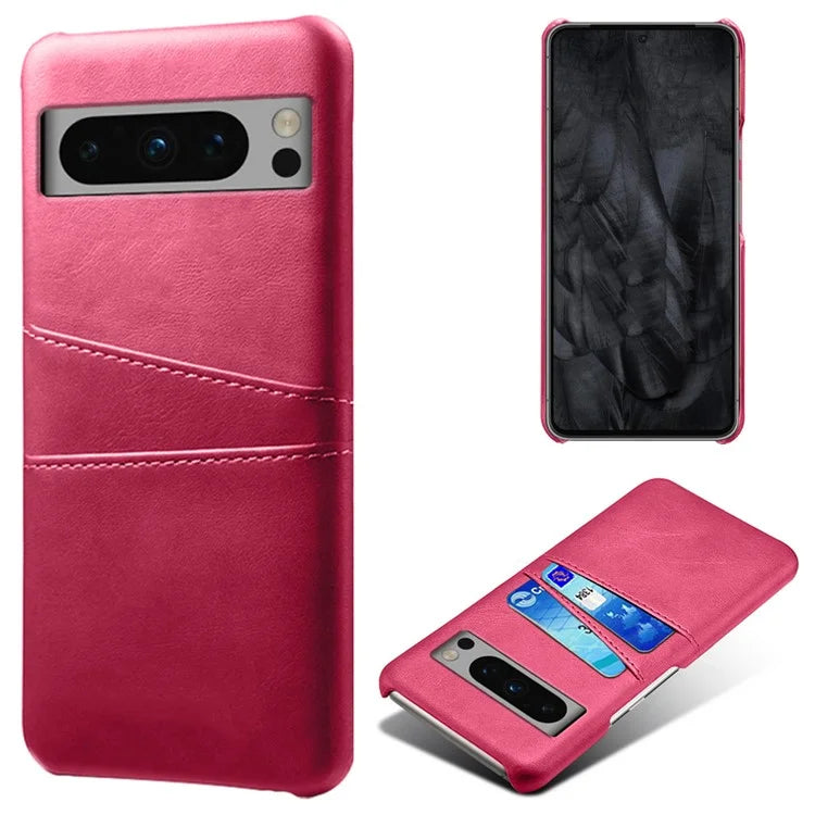 For Google Pixel 8 Pro Slim Case Card Slots PU+PC Phone Cover