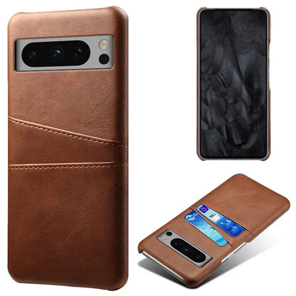 For Google Pixel 8 Pro Slim Case Card Slots PU+PC Phone Cover