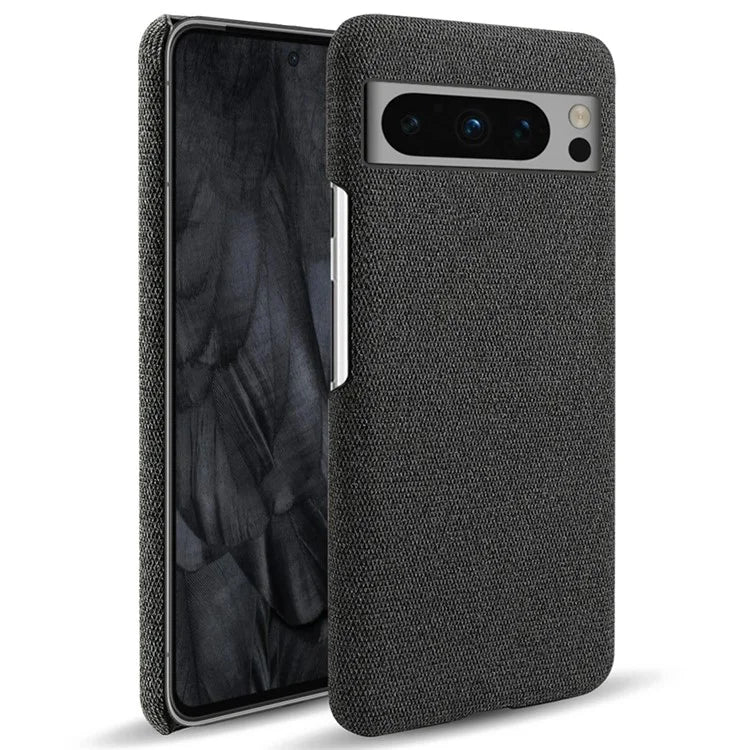 For Google Pixel 8 Pro Case Solid Color Fabric Cloth+PC Shockproof Phone Cover