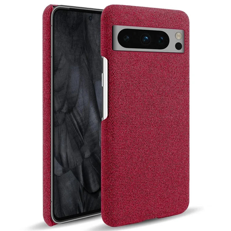 For Google Pixel 8 Pro Case Solid Color Fabric Cloth+PC Shockproof Phone Cover