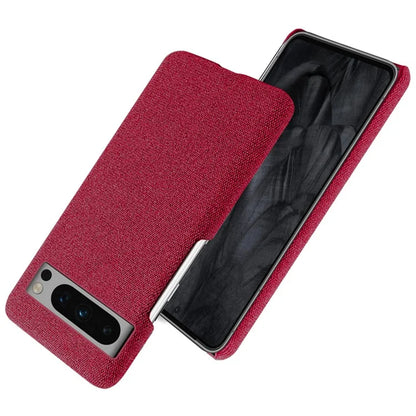 For Google Pixel 8 Pro Case Solid Color Fabric Cloth+PC Shockproof Phone Cover
