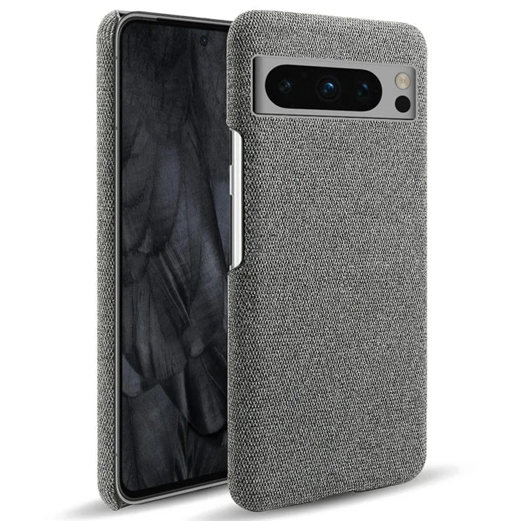 For Google Pixel 8 Pro Case Solid Color Fabric Cloth+PC Shockproof Phone Cover