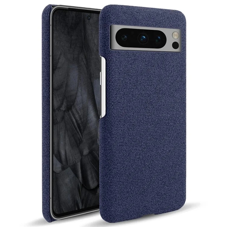 For Google Pixel 8 Pro Case Solid Color Fabric Cloth+PC Shockproof Phone Cover