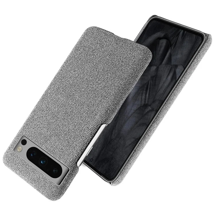For Google Pixel 8 Pro Case Solid Color Fabric Cloth+PC Shockproof Phone Cover
