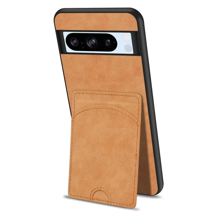 For Google Pixel 8 Pro Case PU Leather Kickstand Card Slots Back Cover
