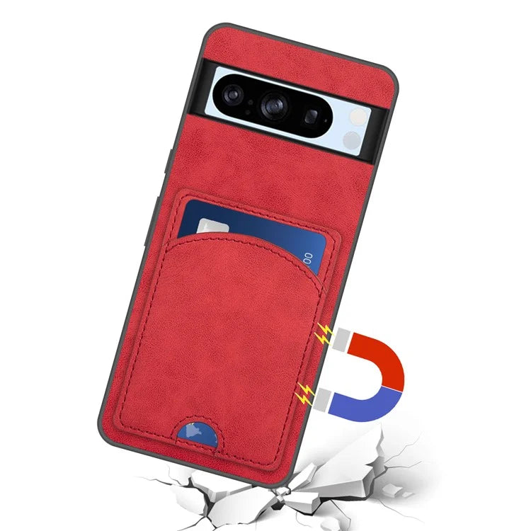 For Google Pixel 8 Pro Case PU Leather Kickstand Card Slots Back Cover