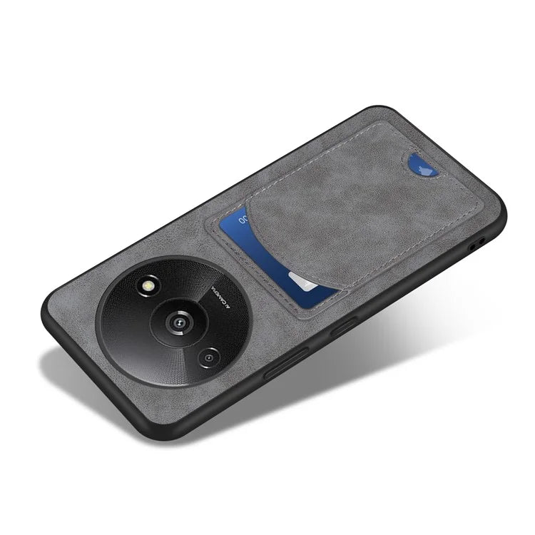 For Xiaomi Redmi A3 / Poco C61 4G Case Card Holder PU+PC+TPU Phone Cover with Kickstand