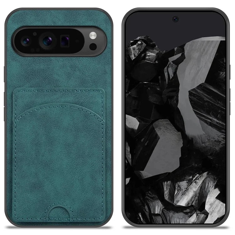 For Google Pixel 9 Pro XL Case with Card Holder PU Leather Coated  PC+TPU Phone Cover