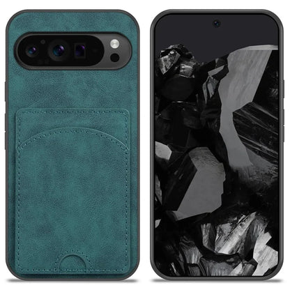 For Google Pixel 9 Pro XL Case with Card Holder PU Leather Coated  PC+TPU Phone Cover