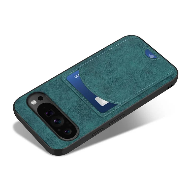 For Google Pixel 9 Pro XL Case with Card Holder PU Leather Coated  PC+TPU Phone Cover